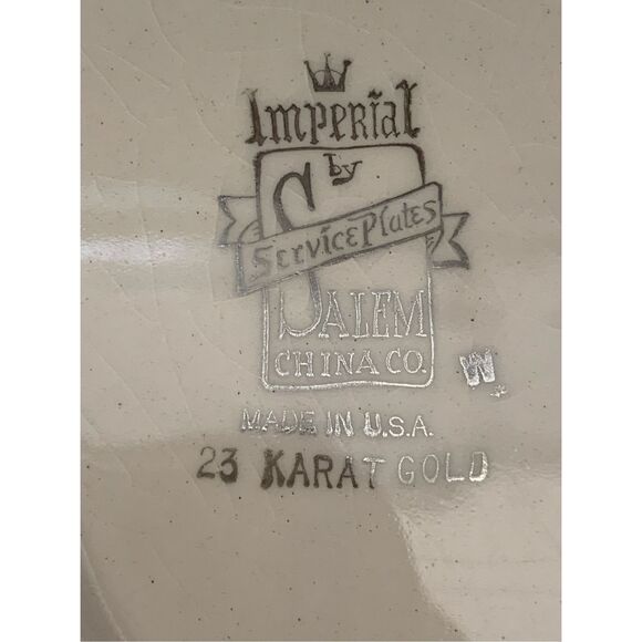 Plates Antique RARE FIND 23 Karat Imperial  Salem China Plates #collectors - Picture 6 of 11